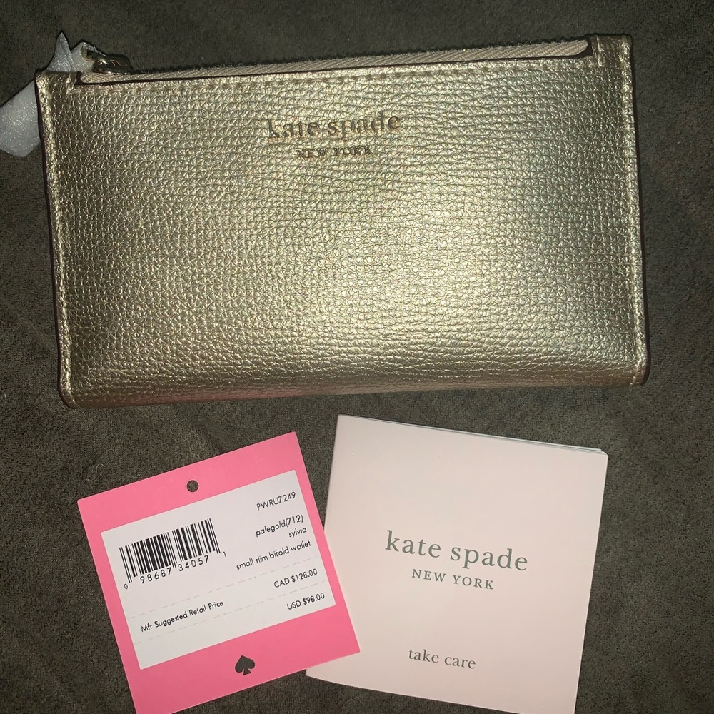 !! SOLD!! Kate Spade Gold Slim Bifold Wallet
